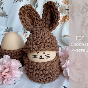 Easter Bunny Egg Holder Crochet Pattern PDF | Easter Handmade Table Decoration | Cute Egg Basket