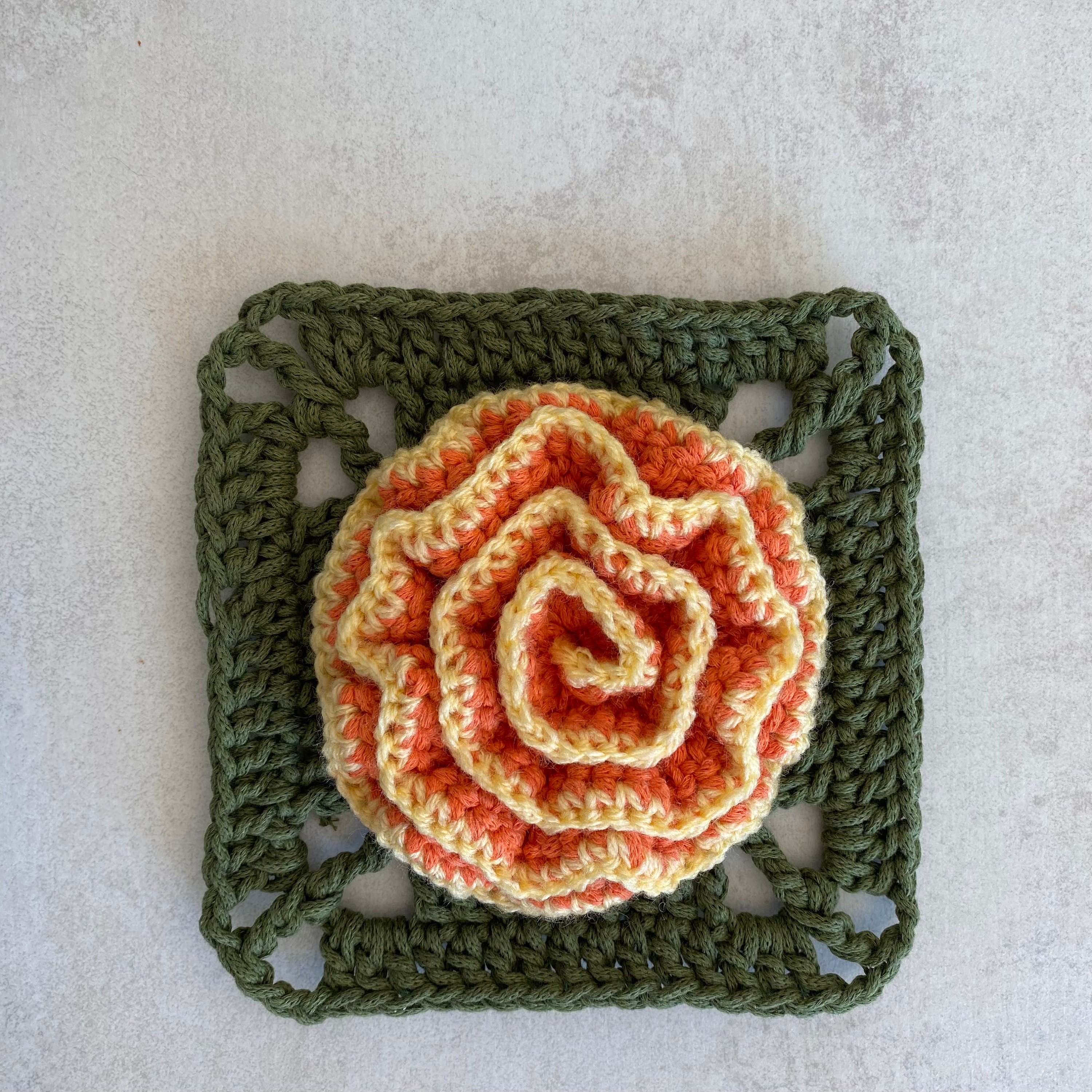 Crochet Carnation Granny Square Pattern: Floral Design (PDF
