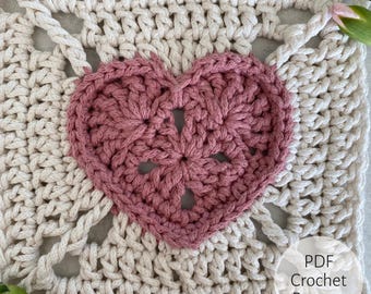 Granny Heart Granny Square Crochet Pattern