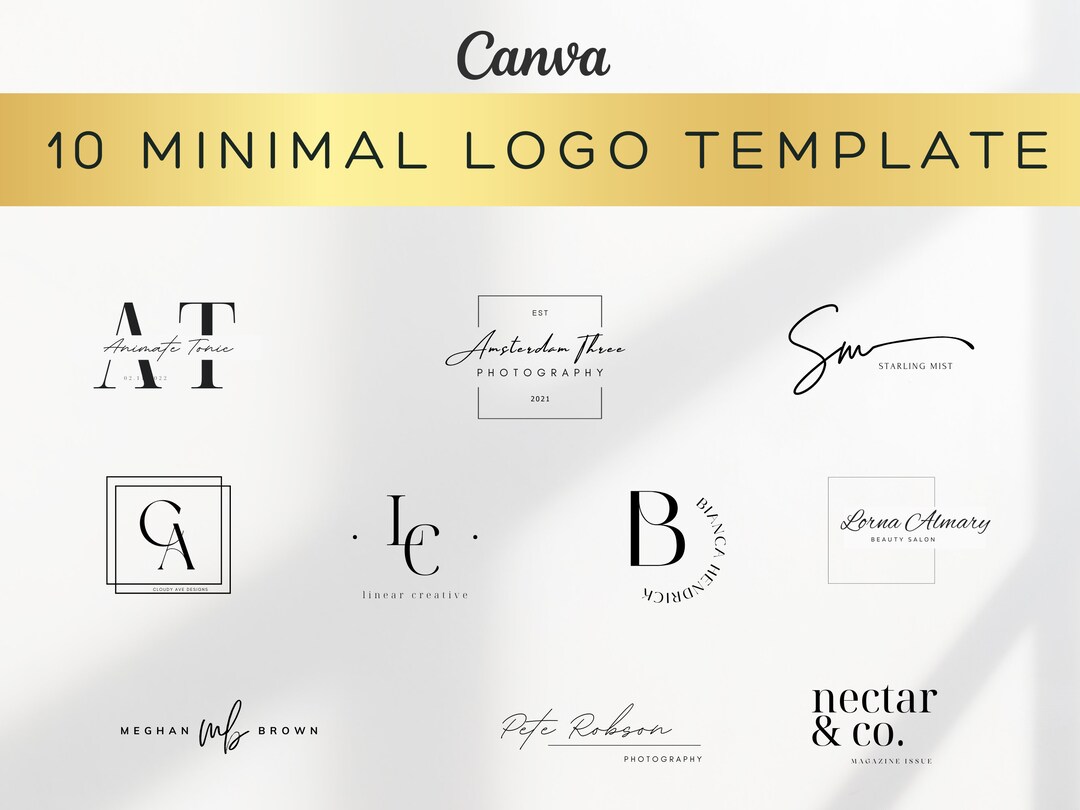 10 Minimal Logo Design Bundle, Canva Template, DIY Custom Logo Design ...