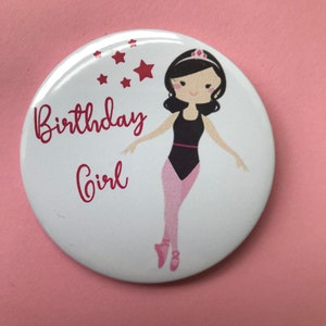 Birthday Girl Ballet Dancer in Leotard Badge