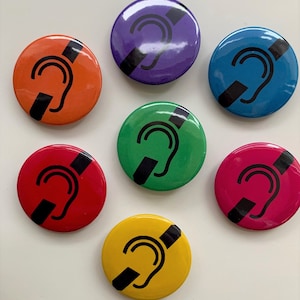 Hard of Hearing Badge, Deaf, Hearing Impaired.