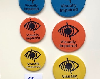 Visually Impaired Information Badge. Partially Sighted Badge