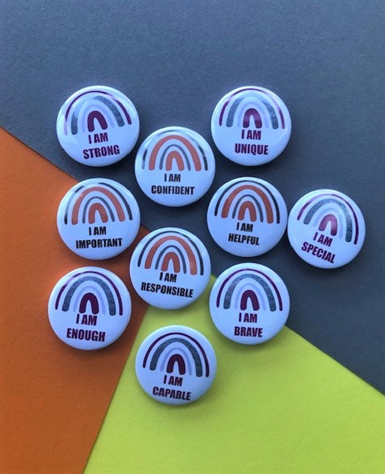 Affirmation Badges for Kids: I Am Brave, Strong, Capable. Children's ...