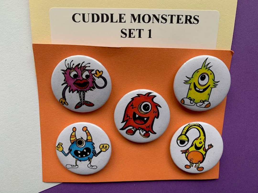 Cuddle Monster Badges 3 Different Sets of 5. Etsy