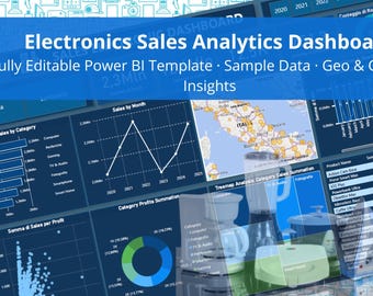 Electronics Sales KPI Power BI Dashboard Template (Editable Desktop)