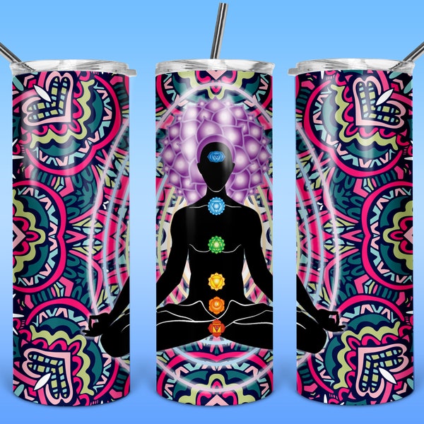 Chakra Serenity 20oz Full Wrap Tumbler PNG Design