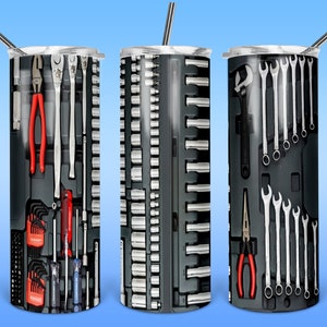 Toolkit 20oz Skinny Full Tumbler Wrap PNG Design