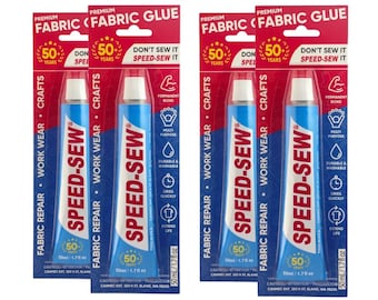 Fabric Glue Adhesive 4-Pack: Quick Dry, Strong Hold - DIY Clothing Repairs