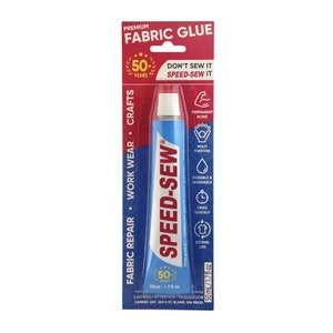 2 Pack, Speed-Sew No Sew Fabric Glue Adhesive for Craft Projects, DIY Clothing Repairs, Denim, Upholstery, Leather, Instant Mender
