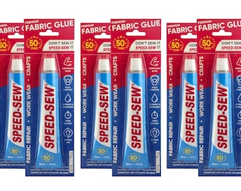 Colla per tessuti Speed-Sew: adesivo senza cuciture per denim e tappezzeria - Confezione da 6