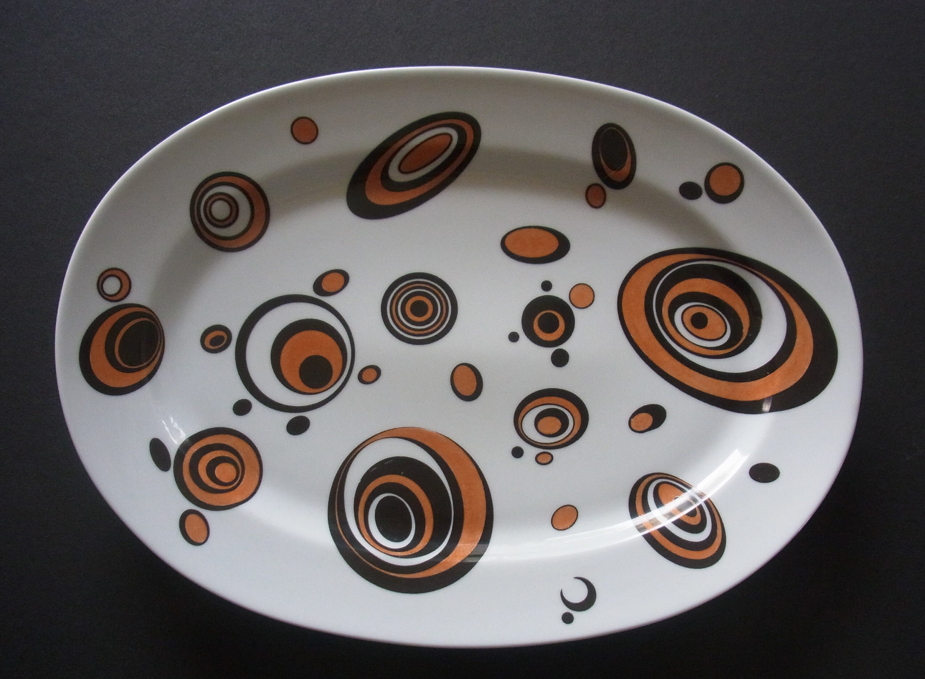 Plat Porcelaine Vintage Décoré à La Main