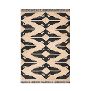 Handmade Large Kilim Rug Handwoven Wool and Jute Rug Handmade Kilim Dhurrie Rugs Motifs Oriental Traditional Indian Geometric Runner