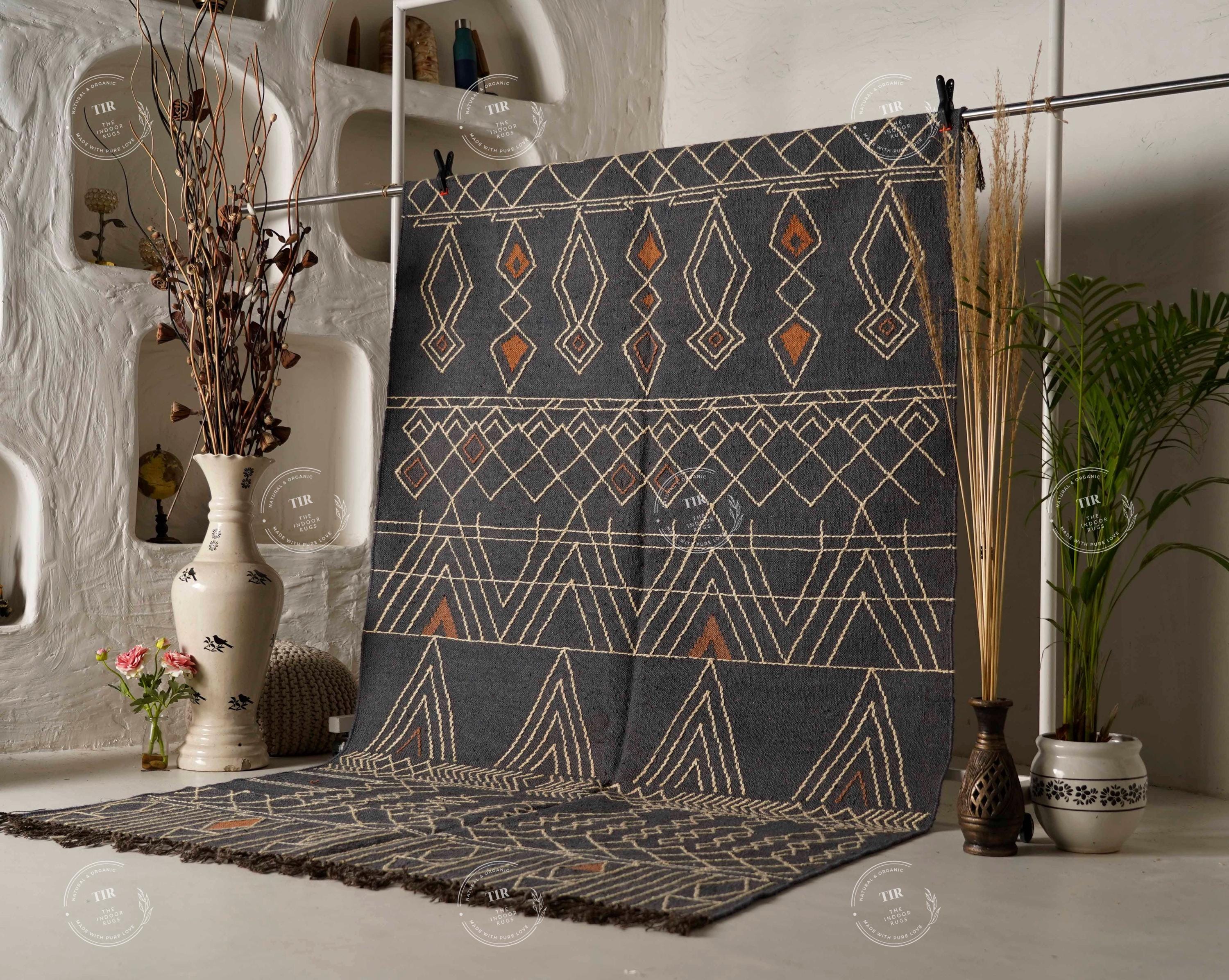 ACTUS KILIM DHURRIEラグ （140×200cm） Amazon.com: Kilim Rug 9x12 Area Rug Blue & Red Cotton