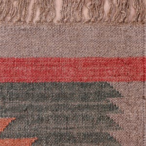 Handmade Wool Jute Kilim Rug,Wool Jute Kilim Rug,Wool and Jute Rug Handmade, Kilim Dhurrie Rug,Handmade Navajo Kilim Rug, Aztec Rug,
