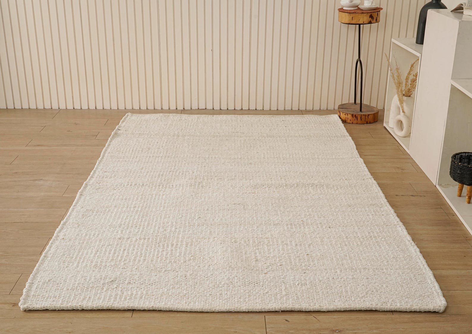 Large Juste Rug 6x9, 8 X 10 Ft White Solid Natural Hemp Jute Rugs-extra Large Jute Rugs ...