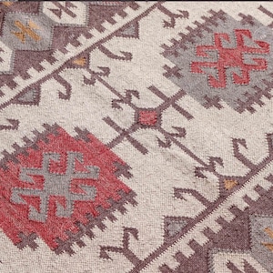 Handmade Wool Jute Kilim Rug,Wool Jute Kilim Rug,Wool and Jute Rug Handmade, Kilim Dhurrie Rug,Handmade Navajo Kilim Rug, Aztec Rug,
