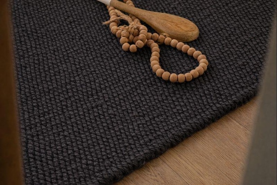 6x9, 8x10ft Black solid Natural Hemp Jute Rugs-Extra Large Jute Rugs entryway Jute Rugs ,Solid jute Rug, Large Area Hemp For Hallway Rug