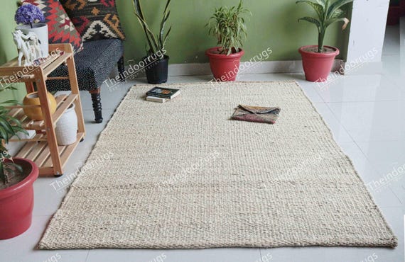 Off White Handmade Hemp Rug Boho Decor Hemp Jute Carpet Hallway Decor Hemp Jute Runner Hemp For Farmhouse Custom Size Hemp Carpet