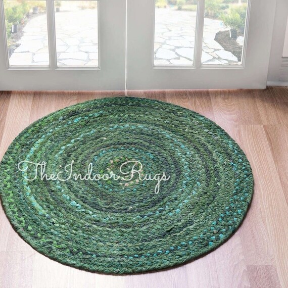 Hand Braided Bohemian Colorful Cotton Chindi Area Rug Multi Etsy