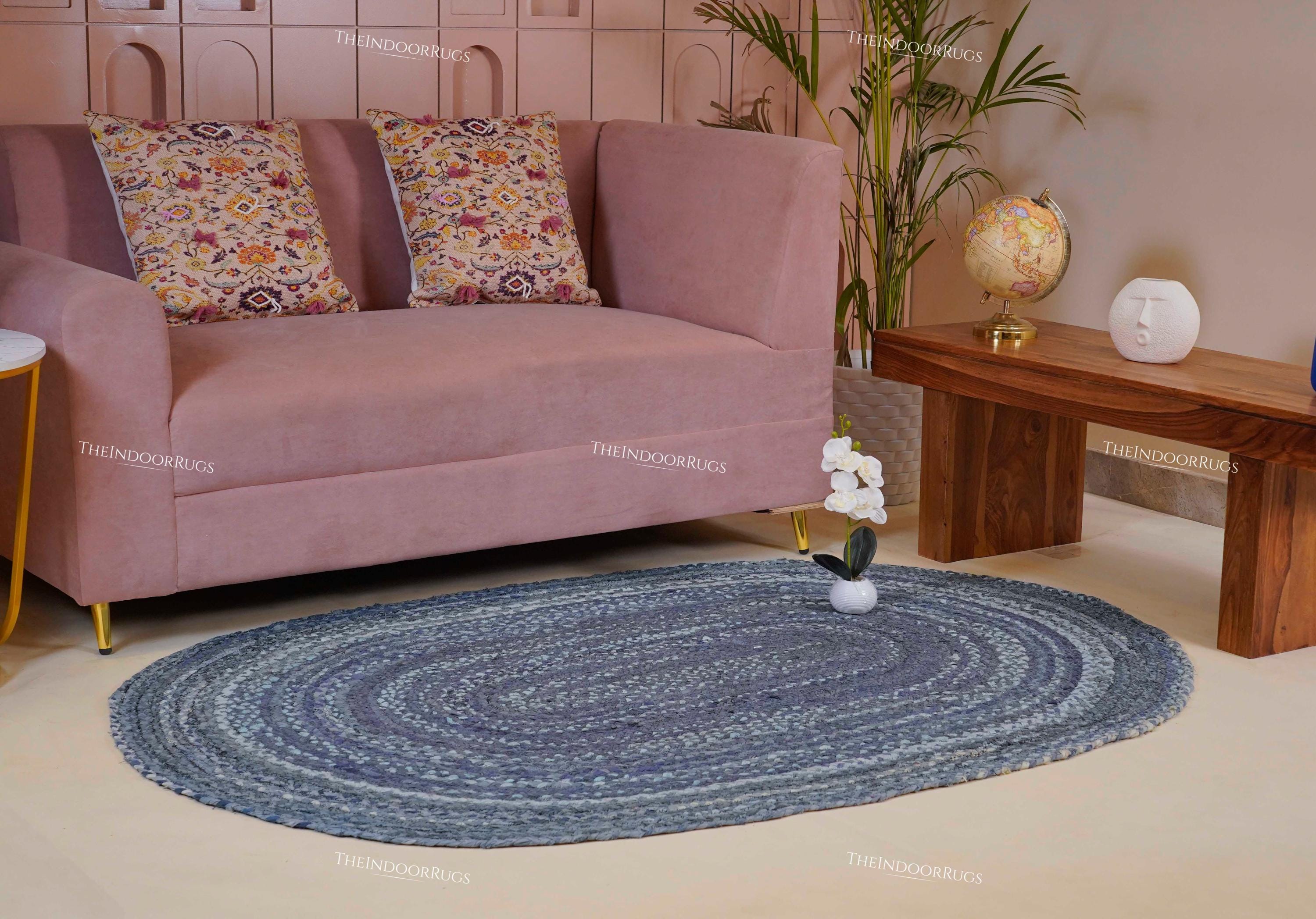 Handmade Oval Cotton Braided Rug | Eco Friendly Cotton Carpet for ...