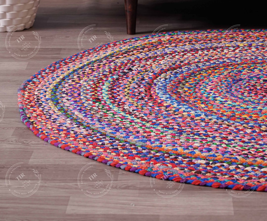 Color Domain Rugs Handmade Bohemian Colorful Cotton Chindi Area Rug Multi Color Home ...