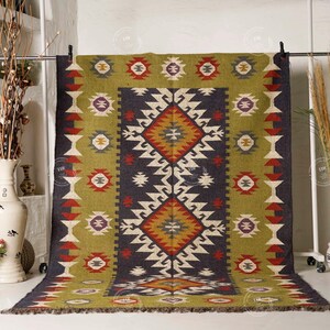 Handmade KILIM Rug, Multicolor; Jute Rug wool rug Kilim Dhurrie; traditional Indian; Chic Victorian Hipster, Custom Rugs B