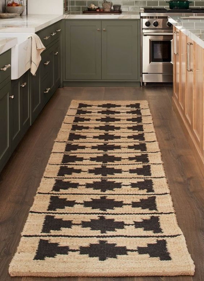 Indian Handmade Hemp Rug With Beige and off White/black Color Etsy