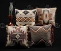 4 Set of Indian Hand Woven Wool Jute Cushion Cover 18 x 18 Inch Jute Pillows Ethnic Vintage Throw Pillow Cases Decorative Sham, Sofa decor set product logo