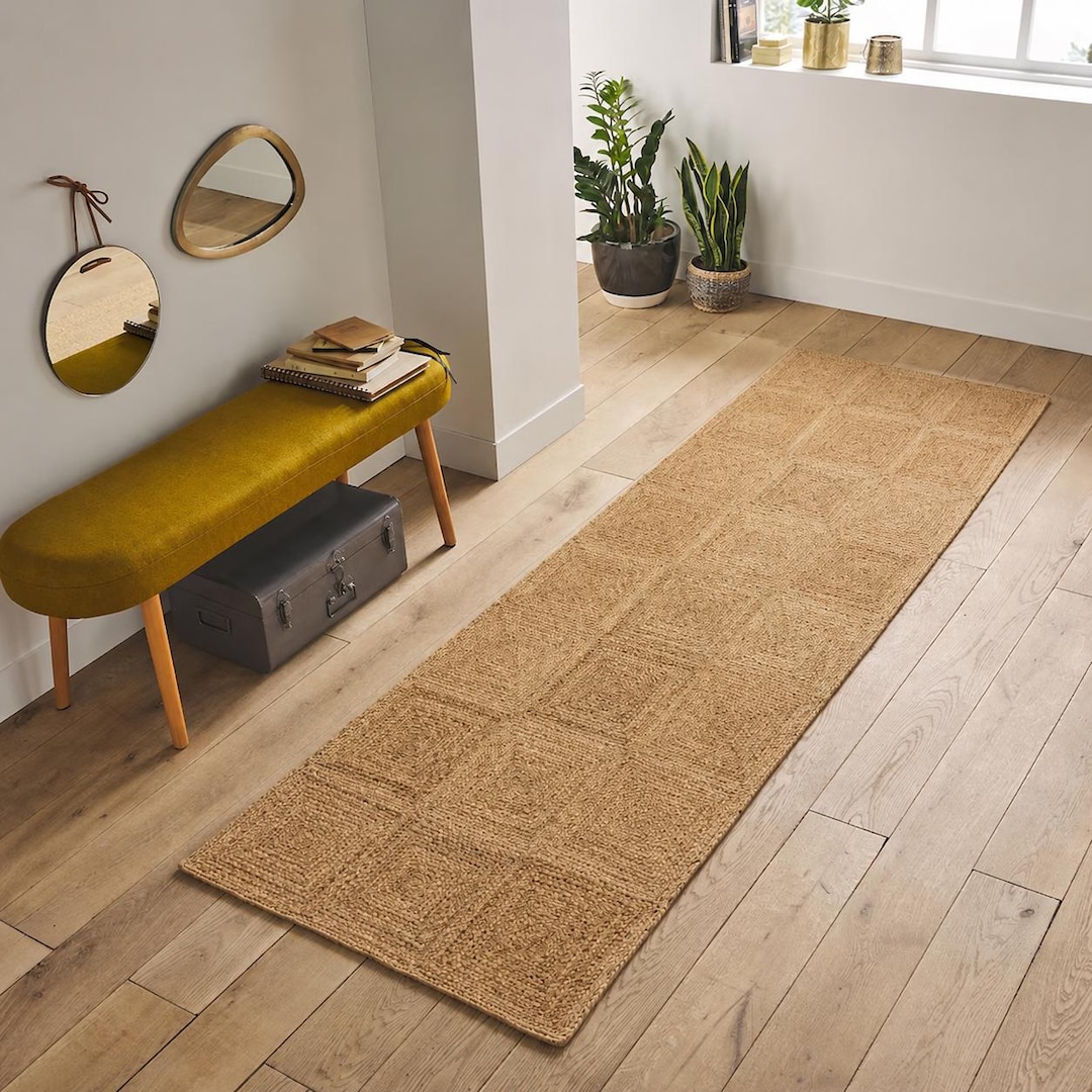 Handmade Natural Jute Runner Rugs for Hallway, Staircase, Bedside Decor ...