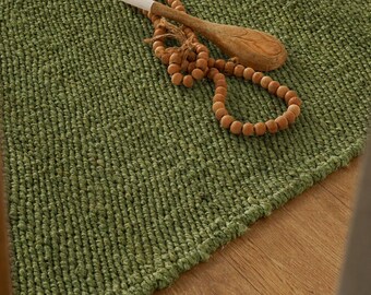 6x9, 8 x 10 ft Green solid Hemp Jute Rugs-Extra Large Jute Rugs entryway Jute Rugs ,Solid jute Rug, Large Area Hemp For Hallway Rug