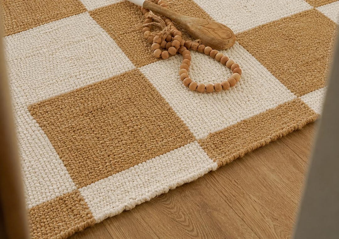 Handmade Natural Fiber Box Pattern Jute Rugs for Room Decor, 8 X 10 Ft ...