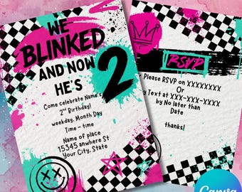 Pop Punk Einladungsvorlage zum 2.Geburtstag