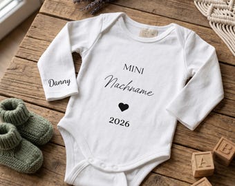 Personalisierter Baby Body Name -  Babybody personalisiert Geburt Geschenk Mini -Babyparty  - Geschenkidee - Babygeschenk personalisiert