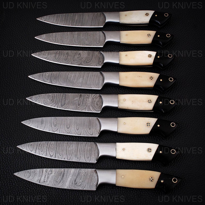 Custom Handmade Damascus Steel Steak Knives Set Steak Knives Etsy