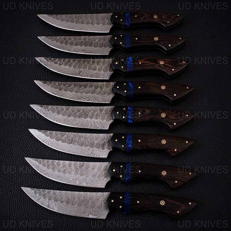 Handmade Damascus Steel Steak Knives Set of 8 Pcs unique Gift Etsy