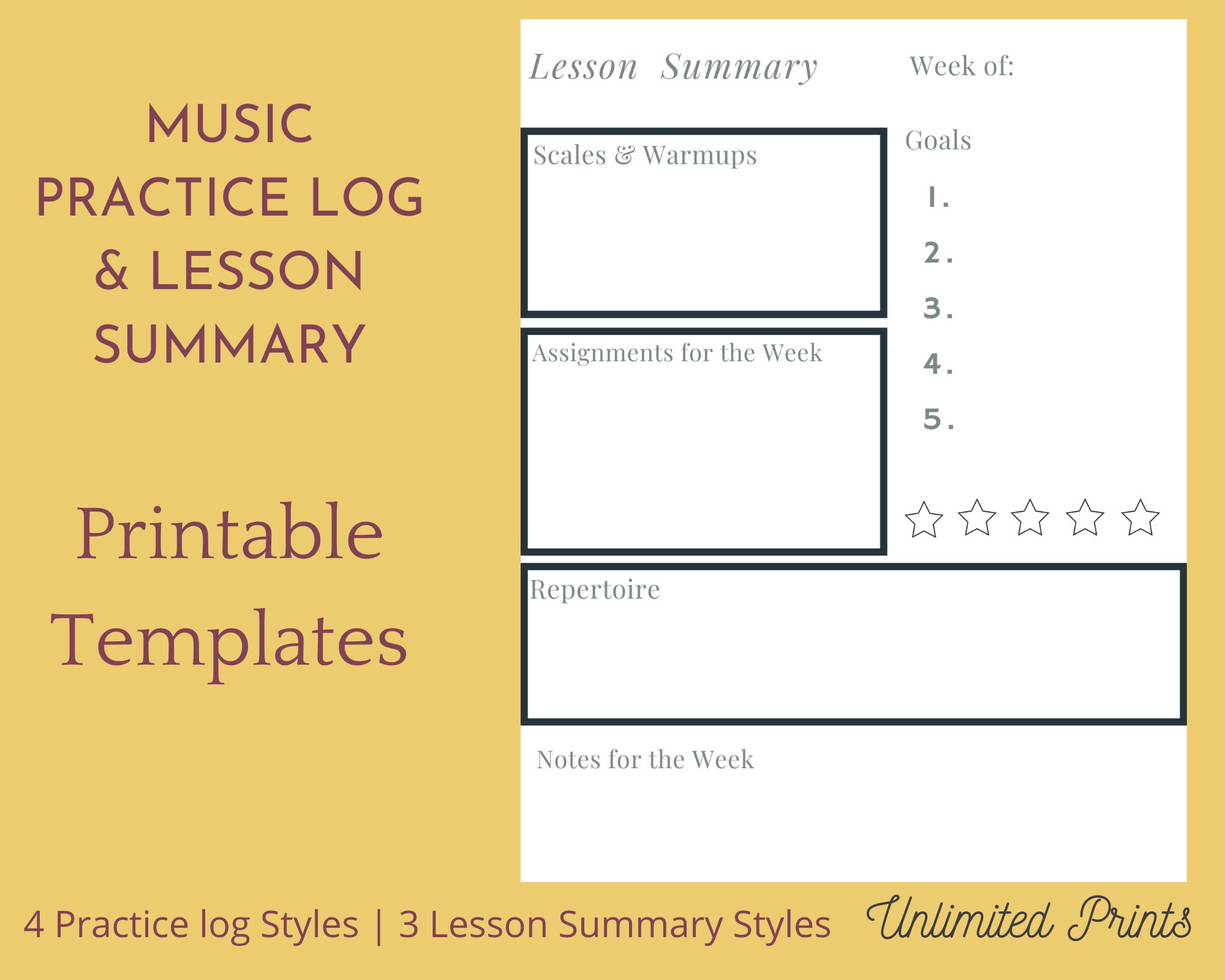 Printable Piano Practice Log Instrument Practice Sheet Music | Etsy
