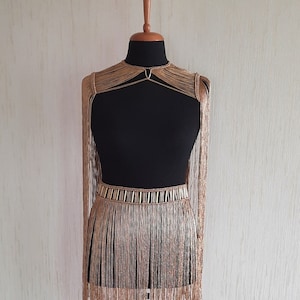 Macrame dress, Festival outfit, Rave outfit, Festival Macrame Set,Epaulettes,Macrame shoulder accessories, Burning man  costume, Macrame top