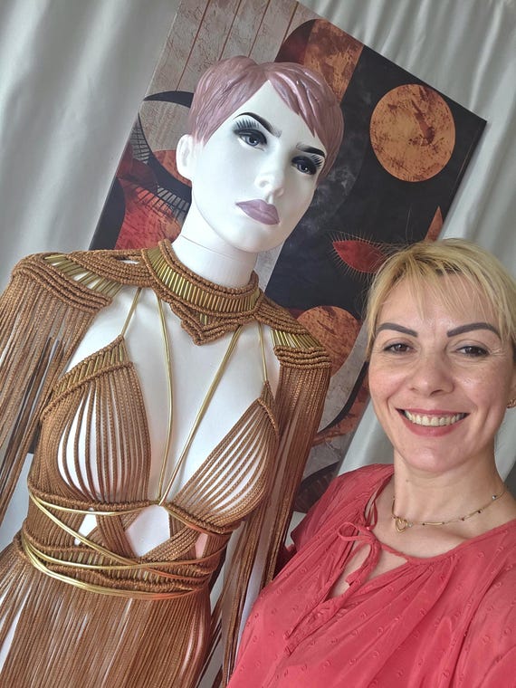 Macrame Unique Dress: Gold Metallic Burlesque Costume, Burning Man Outfit - Etsy Macrame Unique Dress: Gold Metallic Burlesque Costume, Burning Man Outfit - Etsy