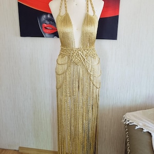 Macrame Dress, Cleopatra costume, Cher costume, Moulin rouge costume, Egyptian dress, Burlesque outfit,Medusa Costume,Desert festival outfit