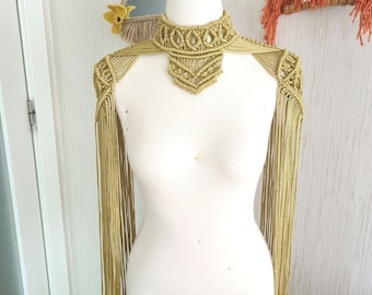 Macramé-schouderstuk: festivalepauletten, godinnenkostuum