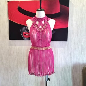 Macrame dress, Burning man festival woman, Greek goddess, Burning man outfit woman, Festival outfit, Pink dress, Rave festival outfit, Rock