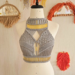 Macrame top, Festival top, Rave  Outfit,  Festival Outfit, Macrame clothing, Macrame dress,  Burning Man Outfit women, Boho macrame dress