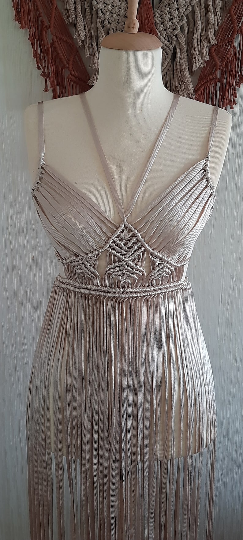 Macrame Dress, Cleopatra Costume, Grecian Goddess Dress, Egyptian