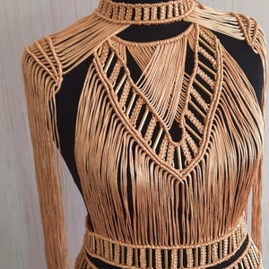 Macrame Dress, Cleopatra costume, Rave Outfit, Festival outfit, Burningman dress, Desert Goddess, Wedding Dress, Macrame clothing, Bohemian