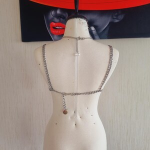 Behatop met kristallen kralen: bruidsketting, burleske sieraden afbeelding 7