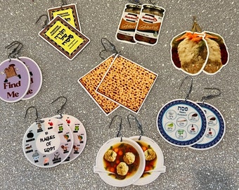 Pendientes de Pascua, Matzá, Hagadá, Plagas de Egipto, Sopa de bolas de matzá, Pescado gefilte, Pendientes de Séder, 40 mm