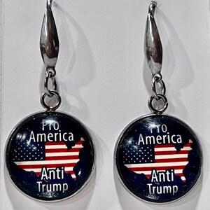 Pro America Anti Trump Earrings