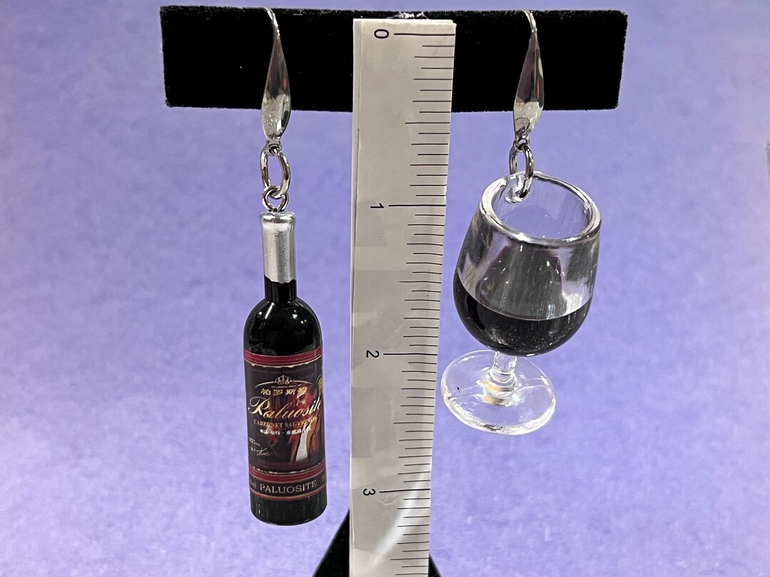 Red Wine Earrings White Wine Earrings Red Wine Goblet Etsy