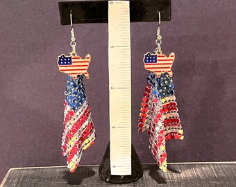Pendientes colgantes con la bandera estadounidense: dijes de EE. UU., joyas patrióticas